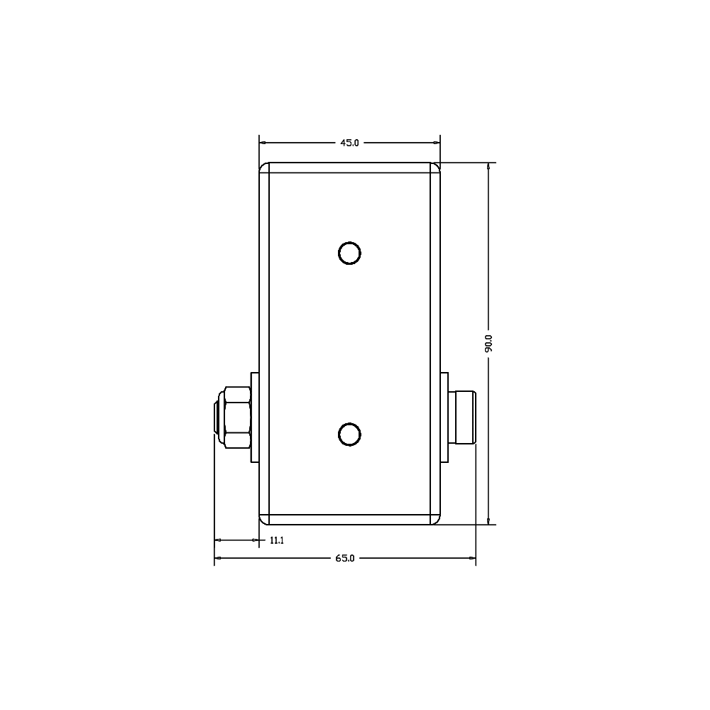 56-030-1 MODULAR SOLUTIONS DOOR PART<BR>45MM X 90MM CHAIN PULLY - ANSI 25 ROLLER CHAIN